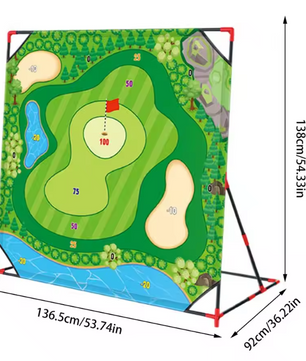Golf Chipping Game Set – Oefenmat met Targets, Scorebord en Clubs
