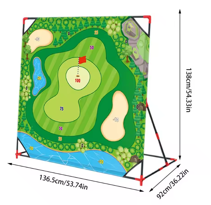 Golf Chipping Game Set – Oefenmat met Targets, Scorebord en Clubs