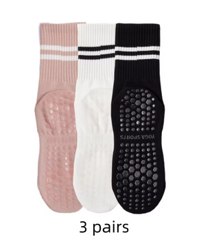 Yoga Sokken 3-Pack – Antislip Katoenen Sport Sokken voor Pilates en Fitness