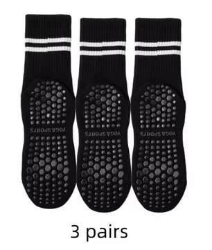 Yoga Sokken 3-Pack – Antislip Katoenen Sport Sokken voor Pilates en Fitness