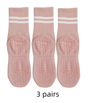 Yoga Sokken 3-Pack – Antislip Katoenen Sport Sokken voor Pilates en Fitness