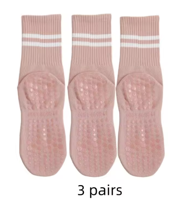 Yoga Sokken 3-Pack – Antislip Katoenen Sport Sokken voor Pilates en Fitness