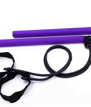 Pilates Bar Set met Weerstandsbanden – Yoga Fitness Stick voor Thuis Workout en Full Body Training`