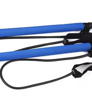 Pilates Bar Set met Weerstandsbanden – Yoga Fitness Stick voor Thuis Workout en Full Body Training`