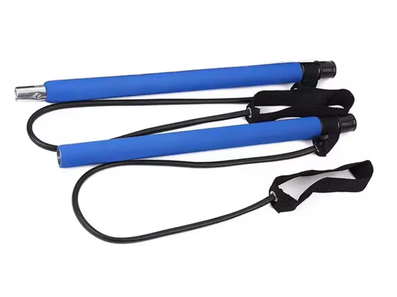 Pilates Bar Set met Weerstandsbanden – Yoga Fitness Stick voor Thuis Workout en Full Body Training`