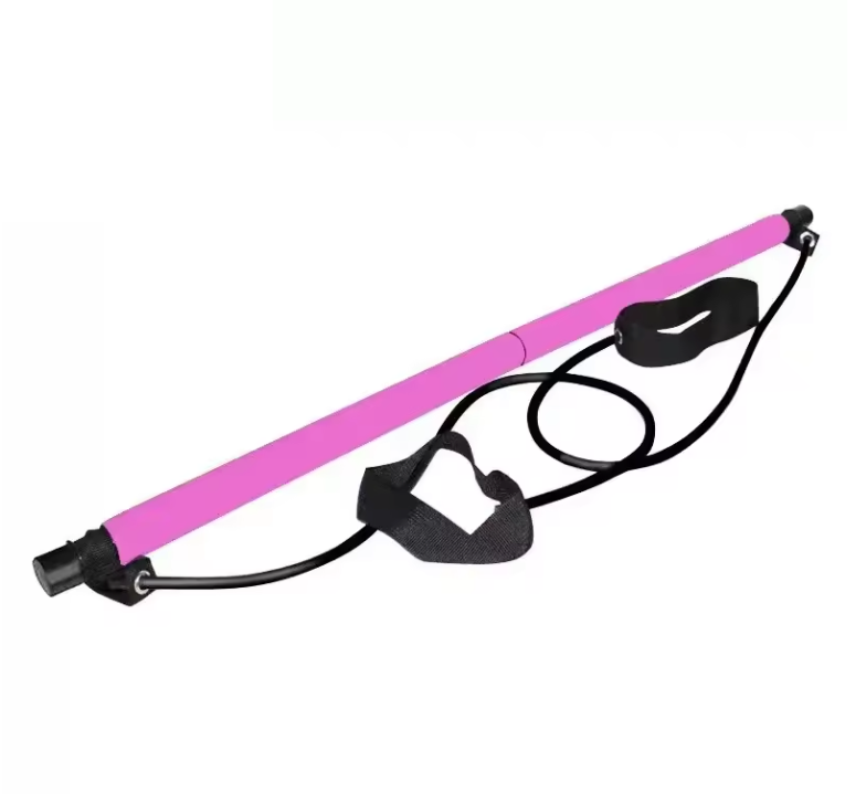 Pilates Bar Set met Weerstandsbanden – Yoga Fitness Stick voor Thuis Workout en Full Body Training`