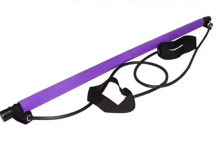 Pilates Bar Set met Weerstandsbanden – Yoga Fitness Stick voor Thuis Workout en Full Body Training`