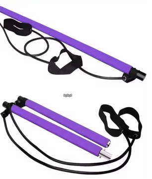 Pilates Bar Set met Weerstandsbanden – Yoga Fitness Stick voor Thuis Workout en Full Body Training`