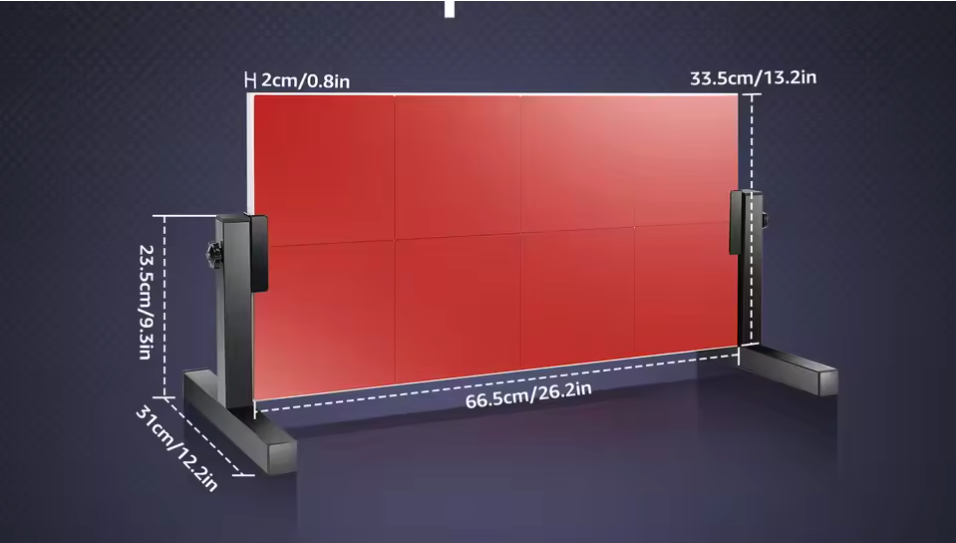 Tafeltennis Rebound Board 66,5 cm – Pingpong Trainer met 360° Verstelbare Hoek voor Zelftraining