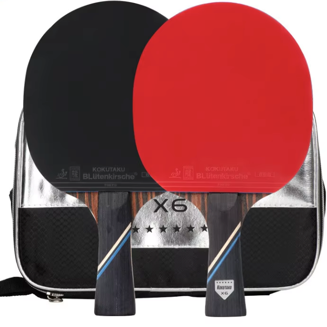 Professionele Tafeltennis Bat Set – Carbon Pingpong Racket met Rubbers en Opbergtas