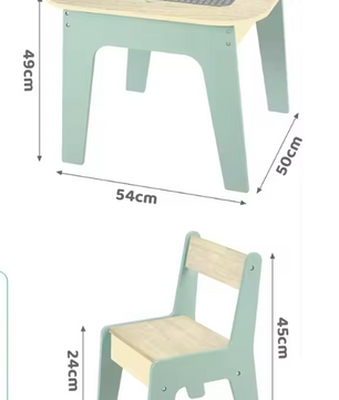 Kinder Speeltafel met 2 Stoelen – 4-in-1 Activiteitentafel met Opbergruimte en Bouwplaat
