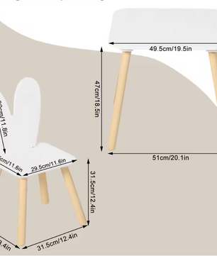 Kinder Tafel met 2 Stoelen – Houten Speeltafel voor Leren, Tekenen en Spelen