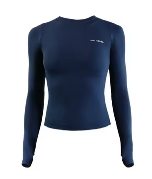 Dames Sport Crop Top Lange Mouw – Stretch Yogashirt voor Fitness, Hardlopen en Training