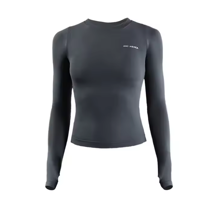 Dames Sport Crop Top Lange Mouw – Stretch Yogashirt voor Fitness, Hardlopen en Training