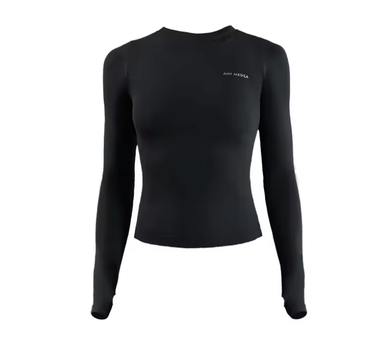 Dames Sport Crop Top Lange Mouw – Stretch Yogashirt voor Fitness, Hardlopen en Training
