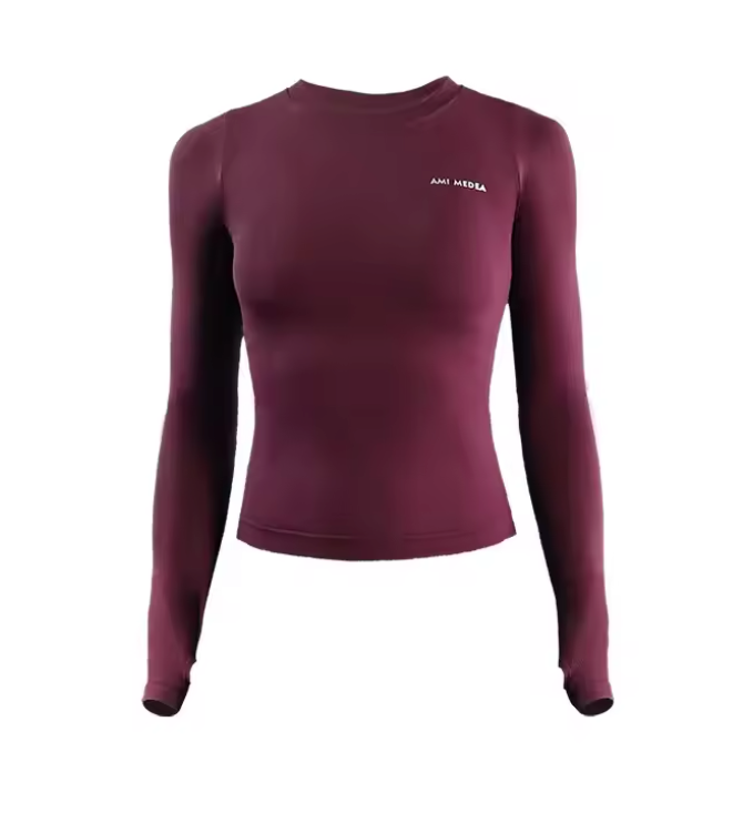 Dames Sport Crop Top Lange Mouw – Stretch Yogashirt voor Fitness, Hardlopen en Training