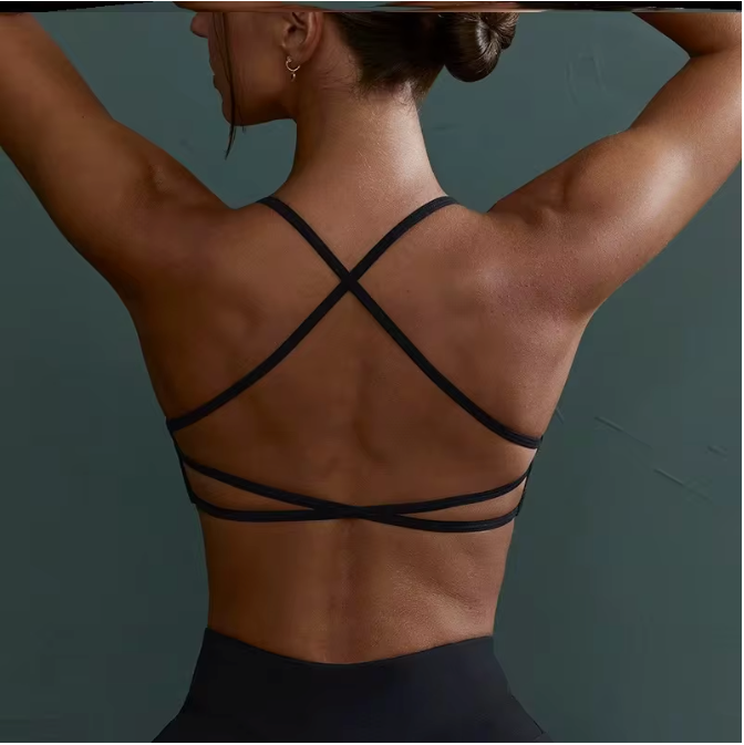 Dames Sportbeha – Cross Back Fitness BH met Schokabsorptie en Ademend Design