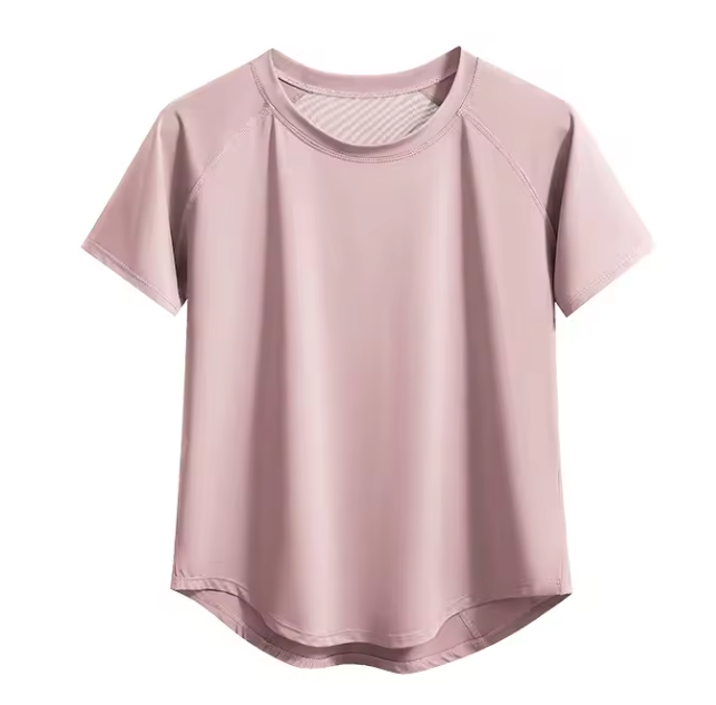 Dames Sport T-shirt – Ademend Sneldrogend Workout Shirt met Mesh Rug en Korte Mouwen