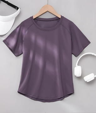 Dames Sport T-shirt – Ademend Sneldrogend Workout Shirt met Mesh Rug en Korte Mouwen