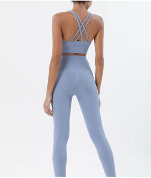 Dames Sportset 2-Delig Naadloos Legging en Sportbeha Fitness