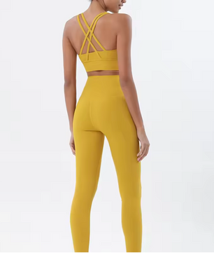 Dames Sportset 2-Delig Naadloos Legging en Sportbeha Fitness
