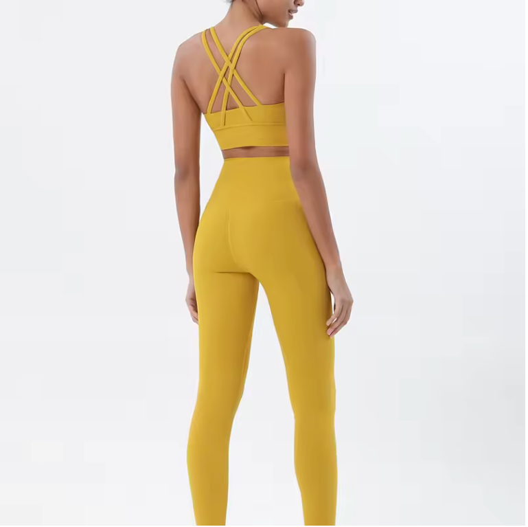 Dames Sportset 2-Delig Naadloos Legging en Sportbeha Fitness