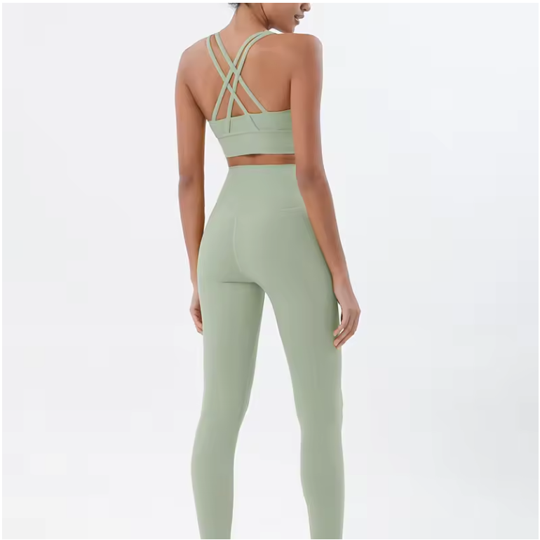 Dames Sportset 2-Delig Naadloos Legging en Sportbeha Fitness