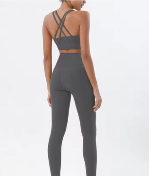Dames Sportset 2-Delig Naadloos Legging en Sportbeha Fitness
