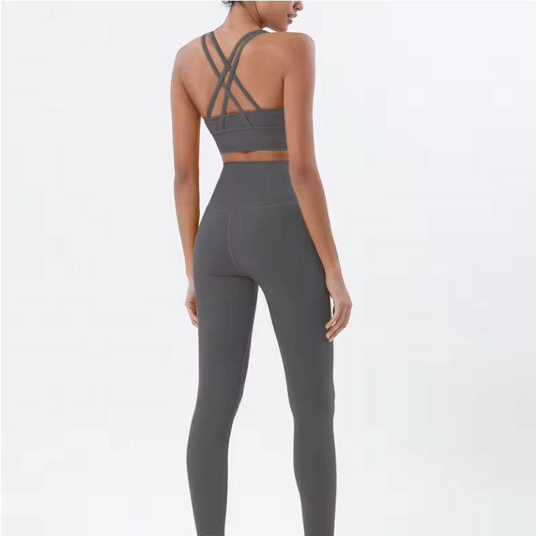 Dames Sportset 2-Delig Naadloos Legging en Sportbeha Fitness