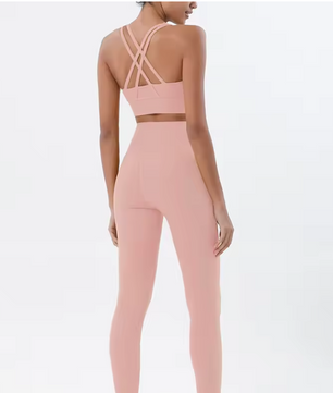 Dames Sportset 2-Delig Naadloos Legging en Sportbeha Fitness