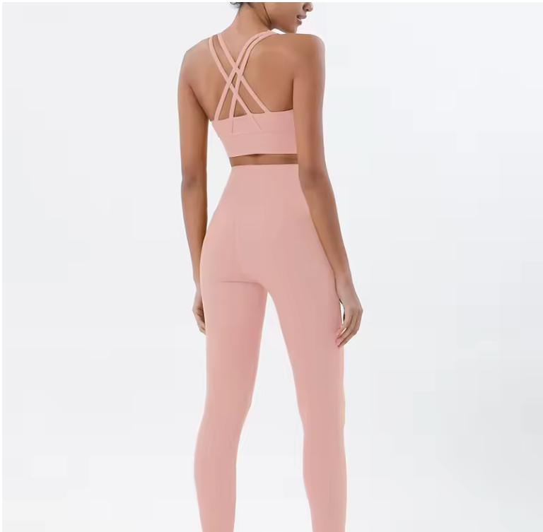 Dames Sportset 2-Delig Naadloos Legging en Sportbeha Fitness