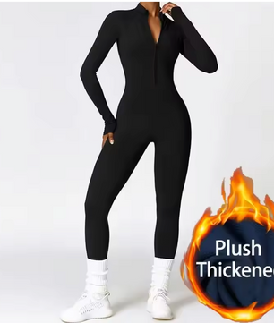 Dames Sport Jumpsuit met Rits – Korte Fitness Overall voor Yoga, Hardlopen en Training