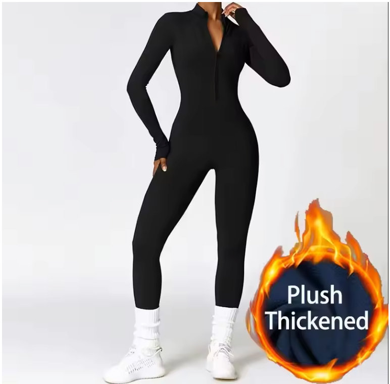 Dames Sport Jumpsuit met Rits – Korte Fitness Overall voor Yoga, Hardlopen en Training