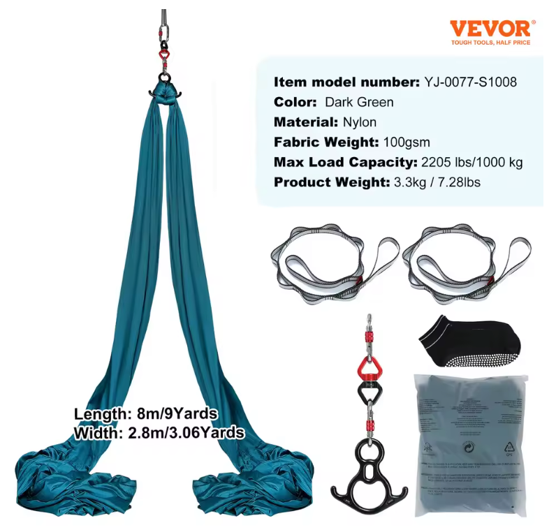 Aerial Yoga Hangmat Set – Complete Yoga Schommel Starter Kit met Accessoires