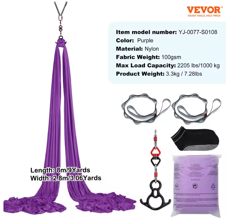 Aerial Yoga Hangmat Set – Complete Yoga Schommel Starter Kit met Accessoires