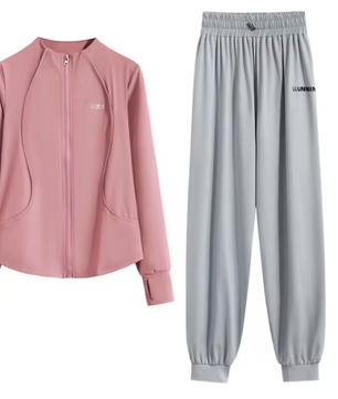 Dames 2-Delige Sportset – Loose Fit Trainingspak met Sneldrogende Stof voor Yoga, Hardlopen en Fitness