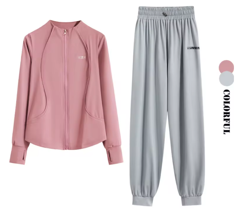 Dames 2-Delige Sportset – Loose Fit Trainingspak met Sneldrogende Stof voor Yoga, Hardlopen en Fitness