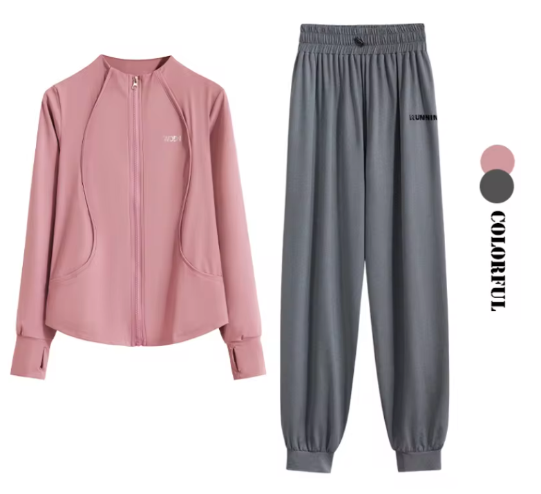 Dames 2-Delige Sportset – Loose Fit Trainingspak met Sneldrogende Stof voor Yoga, Hardlopen en Fitness