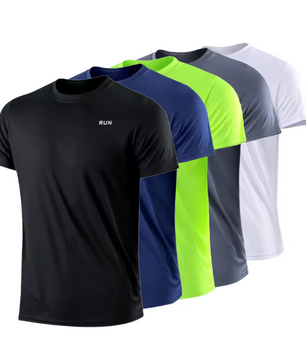 Heren Sportshirt Sneldrogend – Lichtgewicht Gym T-shirt met Ronde Hals voor Hardlopen en Training