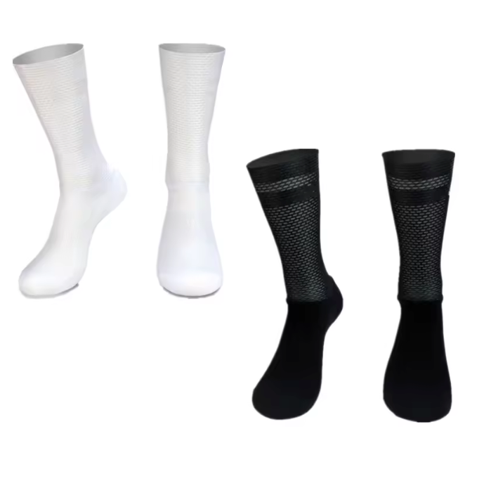 Antislip Fietssokken met Siliconen Grip – Ademend Nylon Sport Sokken voor Hardlopen en Fietsen