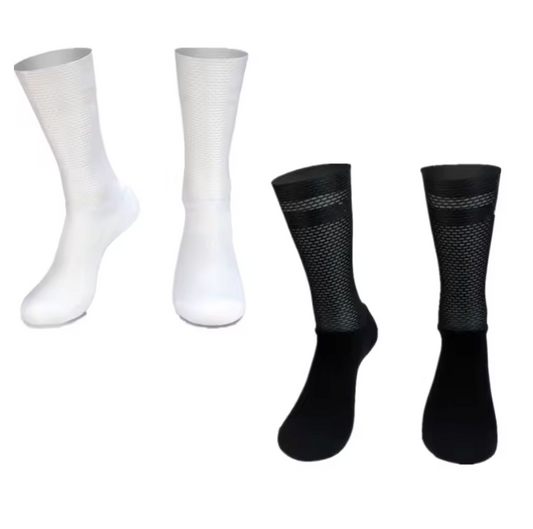Antislip Fietssokken met Siliconen Grip – Ademend Nylon Sport Sokken voor Hardlopen en Fietsen