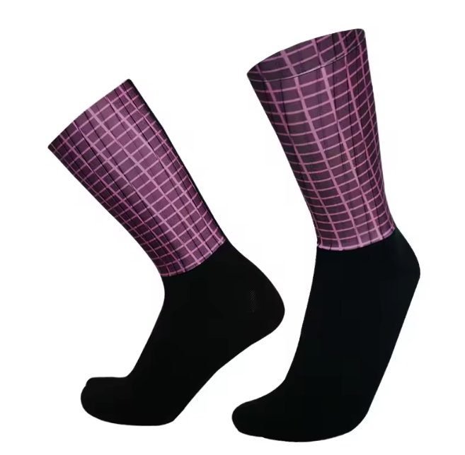Antislip Fietssokken met Siliconen Grip – Ademend Nylon Sport Sokken voor Hardlopen en Fietsen