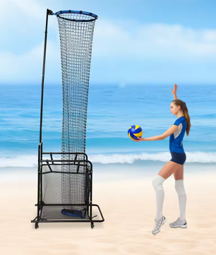 Volleybal Setter Trainingsnet – Verstelbare Hoogte en Hoek met Verrijdbaar Frame