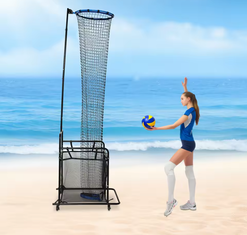 Volleybal Setter Trainingsnet – Verstelbare Hoogte en Hoek met Verrijdbaar Frame