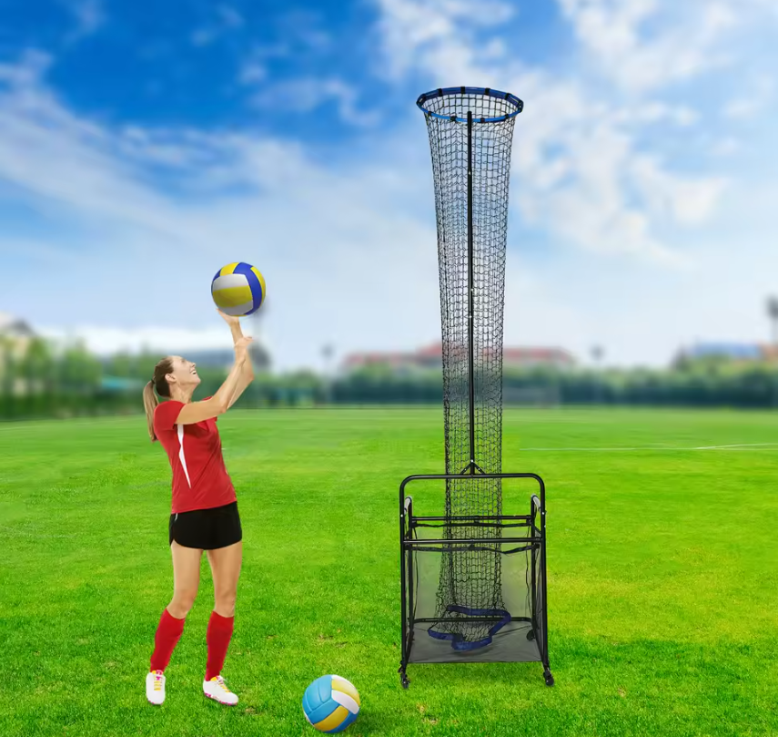 Volleybal Setter Trainingsnet – Verstelbare Hoogte en Hoek met Verrijdbaar Frame