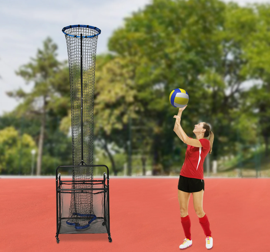 Volleybal Setter Trainingsnet – Verstelbare Hoogte en Hoek met Verrijdbaar Frame