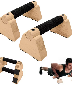 Houten Push-Up Bars Set – Parallettes voor Krachttraining en Handstand Oefeningen