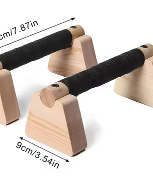 Houten Push-Up Bars Set – Parallettes voor Krachttraining en Handstand Oefeningen