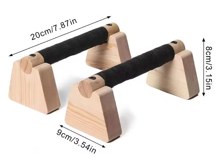 Houten Push-Up Bars Set – Parallettes voor Krachttraining en Handstand Oefeningen