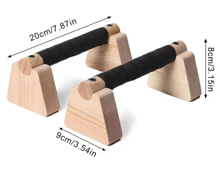 Houten Push-Up Bars Set – Parallettes voor Krachttraining en Handstand Oefeningen